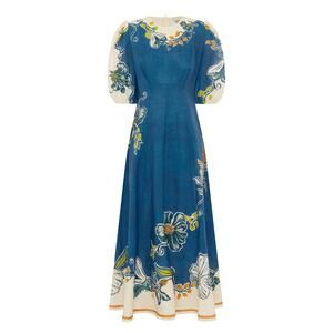 ALEMAIS Luda Linen Midi Dress